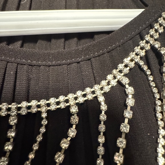 Multi Strand Rhinestone Choker Necklace - Picture 4 of 7